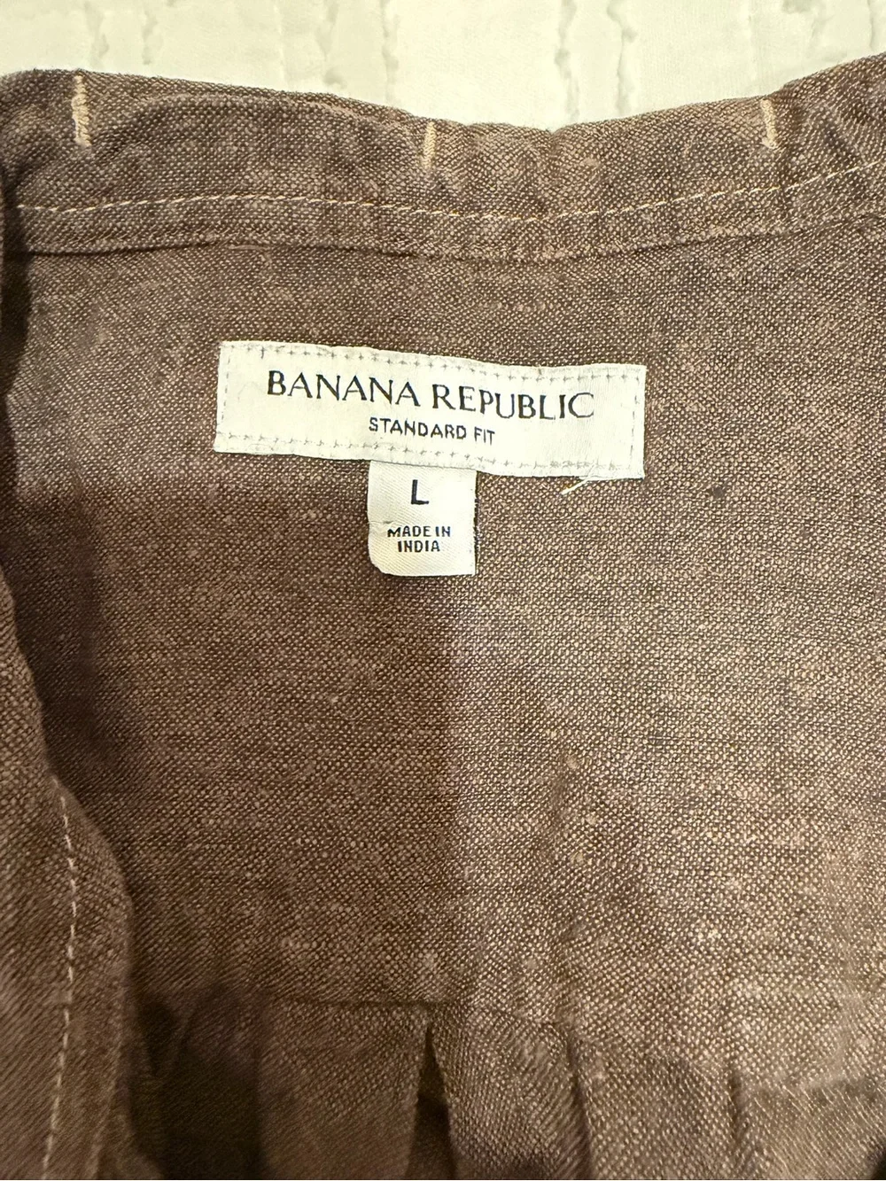 Banana Republic Brown Linen Button-Up Shirt